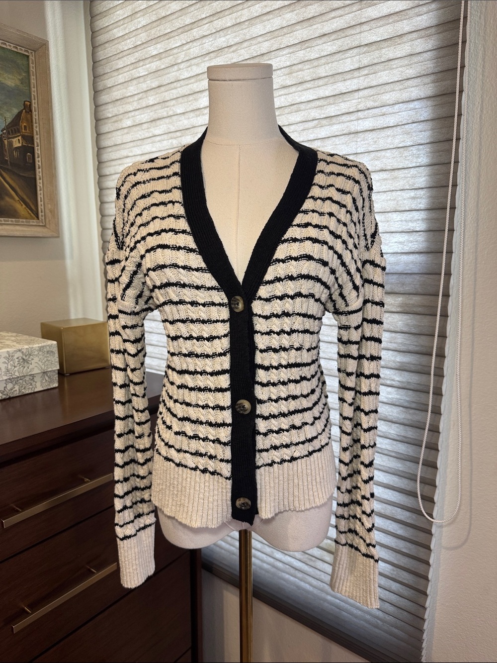 Women's 's Modern Supply by Sanctuary Striped Cable Cardigan. Size Small